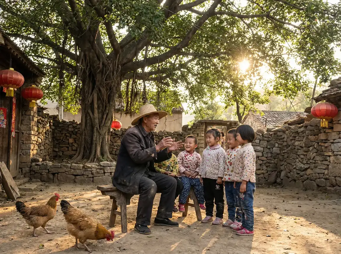 老人在大榕树下给孩子们讲故事 - 光棍天堂高清在线直播 乡村记忆